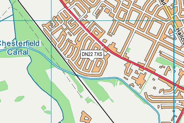 DN22 7XS map - OS VectorMap District (Ordnance Survey)