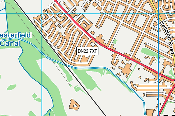 DN22 7XT map - OS VectorMap District (Ordnance Survey)