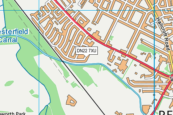 DN22 7XU map - OS VectorMap District (Ordnance Survey)