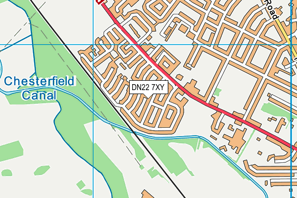 DN22 7XY map - OS VectorMap District (Ordnance Survey)