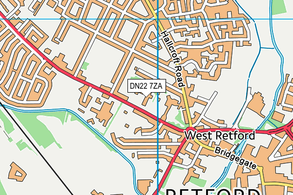 DN22 7ZA map - OS VectorMap District (Ordnance Survey)