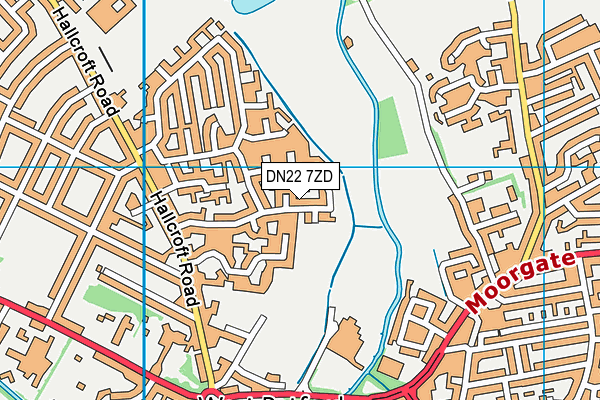 DN22 7ZD map - OS VectorMap District (Ordnance Survey)