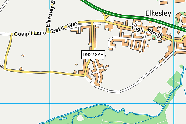 DN22 8AE map - OS VectorMap District (Ordnance Survey)