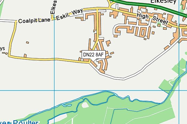 DN22 8AF map - OS VectorMap District (Ordnance Survey)