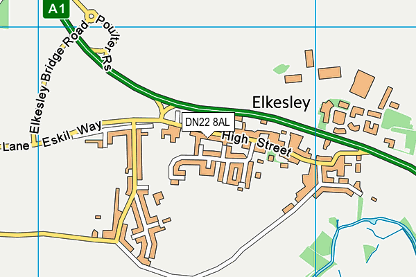 DN22 8AL map - OS VectorMap District (Ordnance Survey)