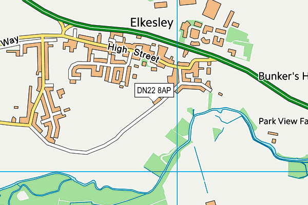 DN22 8AP map - OS VectorMap District (Ordnance Survey)