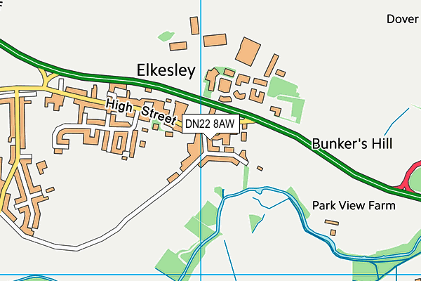 DN22 8AW map - OS VectorMap District (Ordnance Survey)