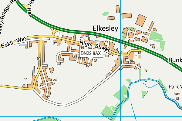 DN22 8AX map - OS VectorMap District (Ordnance Survey)