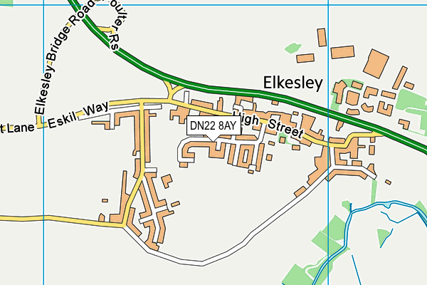 DN22 8AY map - OS VectorMap District (Ordnance Survey)