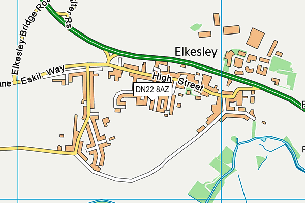 Elkesley Playing Field map (DN22 8AZ) - OS VectorMap District (Ordnance Survey)