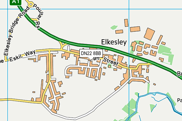 DN22 8BB map - OS VectorMap District (Ordnance Survey)