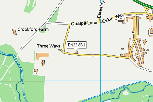 DN22 8BU map - OS VectorMap District (Ordnance Survey)