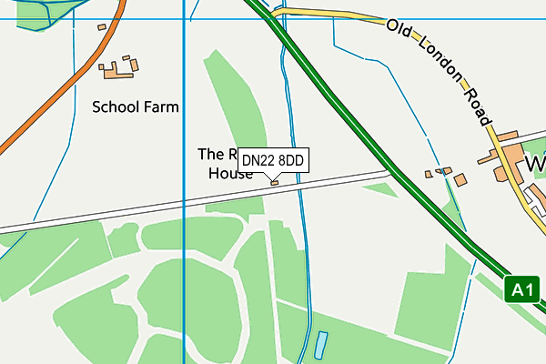 DN22 8DD map - OS VectorMap District (Ordnance Survey)