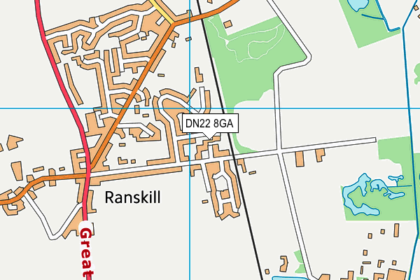 DN22 8GA map - OS VectorMap District (Ordnance Survey)