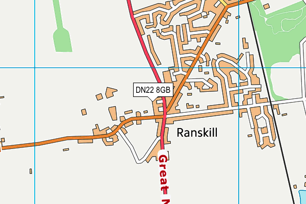 DN22 8GB map - OS VectorMap District (Ordnance Survey)