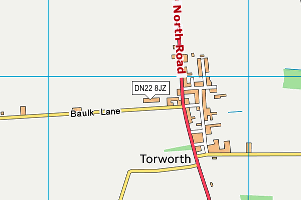 DN22 8JZ map - OS VectorMap District (Ordnance Survey)