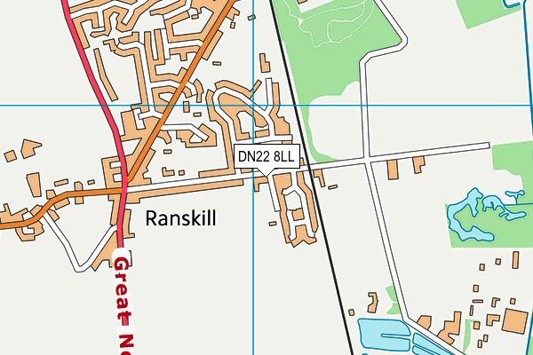 DN22 8LL map - OS VectorMap District (Ordnance Survey)