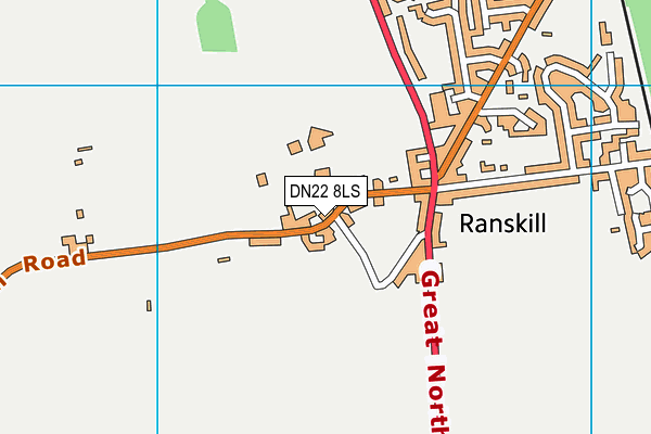 DN22 8LS map - OS VectorMap District (Ordnance Survey)