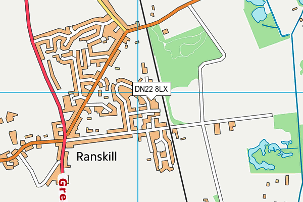 DN22 8LX map - OS VectorMap District (Ordnance Survey)