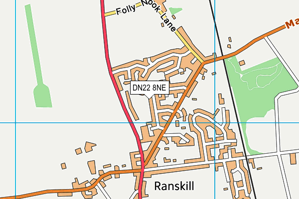 DN22 8NE map - OS VectorMap District (Ordnance Survey)