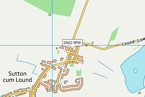 DN22 8PW map - OS VectorMap District (Ordnance Survey)