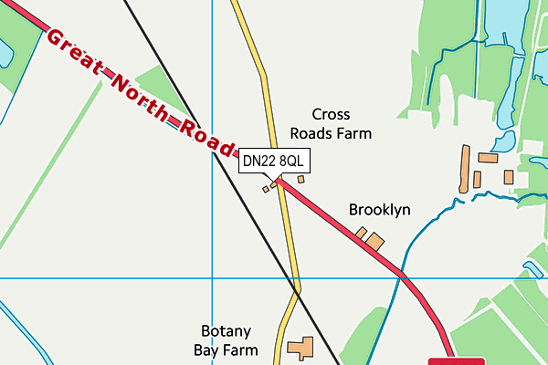 DN22 8QL map - OS VectorMap District (Ordnance Survey)