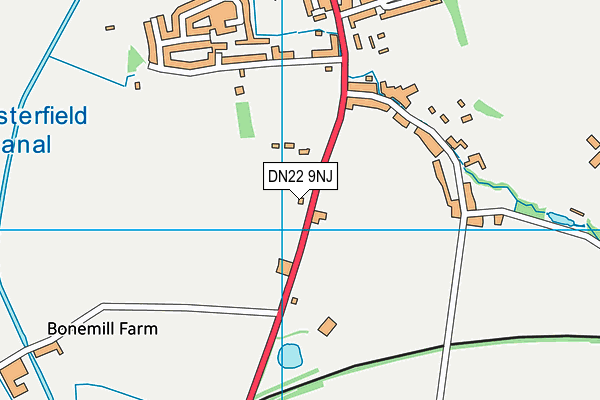 DN22 9NJ map - OS VectorMap District (Ordnance Survey)
