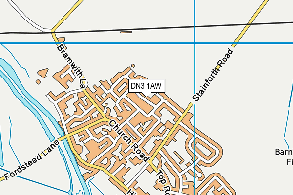 DN3 1AW map - OS VectorMap District (Ordnance Survey)