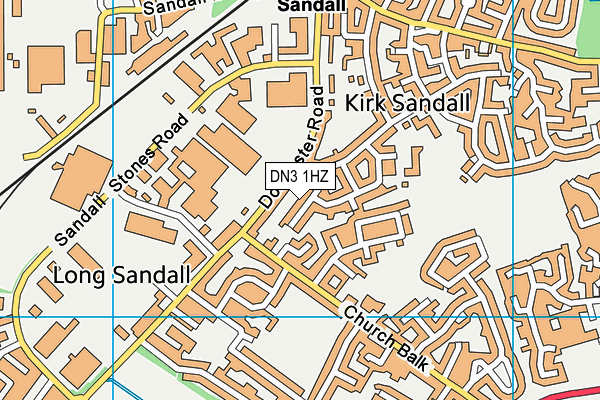 DN3 1HZ map - OS VectorMap District (Ordnance Survey)