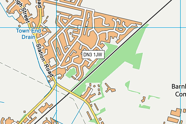 DN3 1JW map - OS VectorMap District (Ordnance Survey)