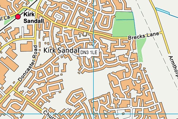 DN3 1LE map - OS VectorMap District (Ordnance Survey)