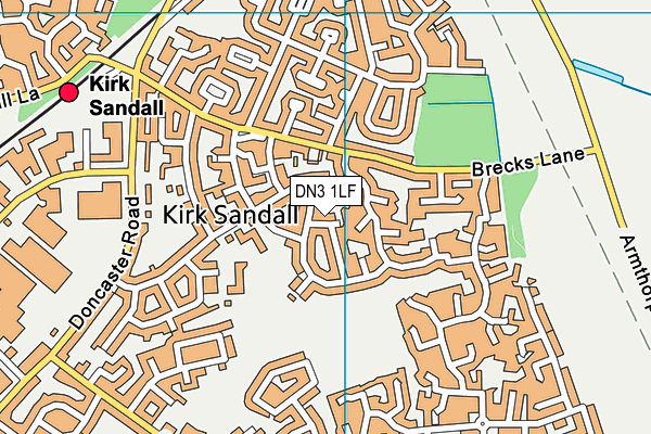 DN3 1LF map - OS VectorMap District (Ordnance Survey)