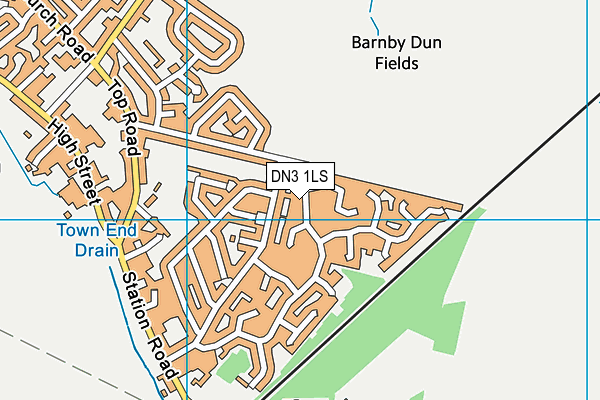 DN3 1LS map - OS VectorMap District (Ordnance Survey)