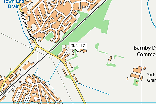 DN3 1LZ map - OS VectorMap District (Ordnance Survey)