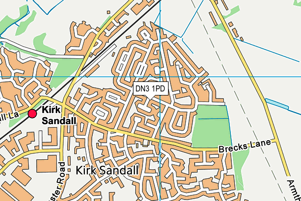 DN3 1PD map - OS VectorMap District (Ordnance Survey)