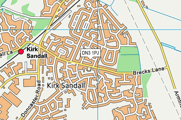 DN3 1PJ map - OS VectorMap District (Ordnance Survey)