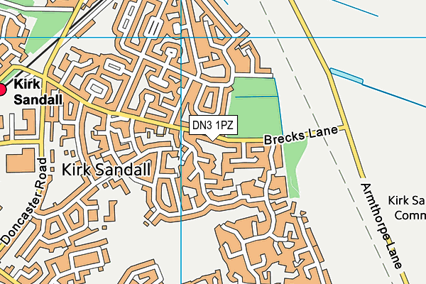 DN3 1PZ map - OS VectorMap District (Ordnance Survey)