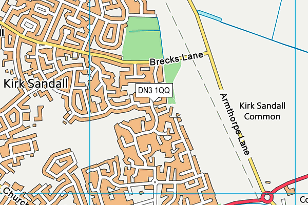 DN3 1QQ map - OS VectorMap District (Ordnance Survey)