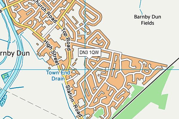 DN3 1QW map - OS VectorMap District (Ordnance Survey)