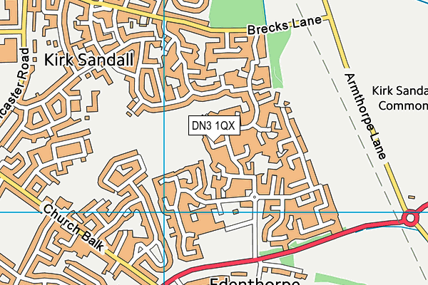 DN3 1QX map - OS VectorMap District (Ordnance Survey)