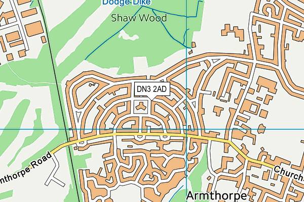 DN3 2AD map - OS VectorMap District (Ordnance Survey)