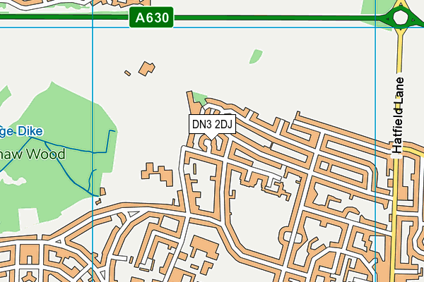 DN3 2DJ map - OS VectorMap District (Ordnance Survey)