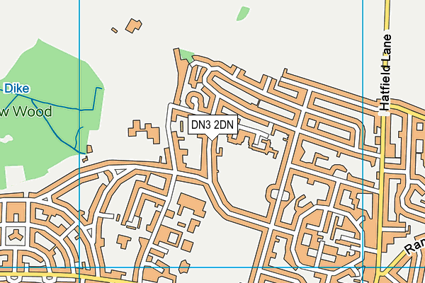DN3 2DN map - OS VectorMap District (Ordnance Survey)