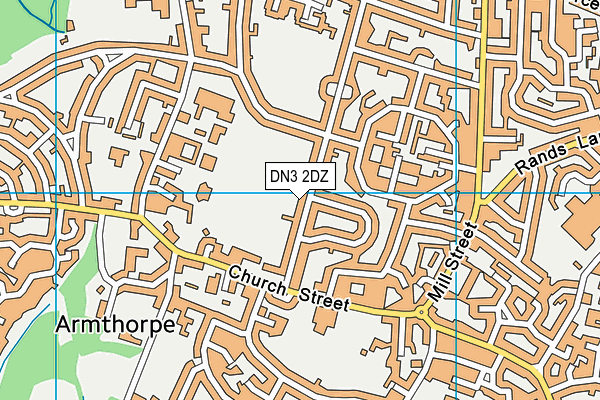 DN3 2DZ map - OS VectorMap District (Ordnance Survey)