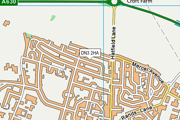 DN3 2HA map - OS VectorMap District (Ordnance Survey)