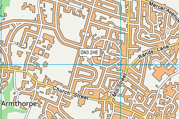 DN3 2HE map - OS VectorMap District (Ordnance Survey)