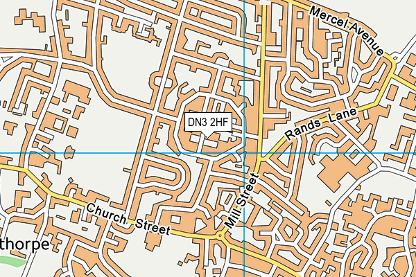 DN3 2HF map - OS VectorMap District (Ordnance Survey)