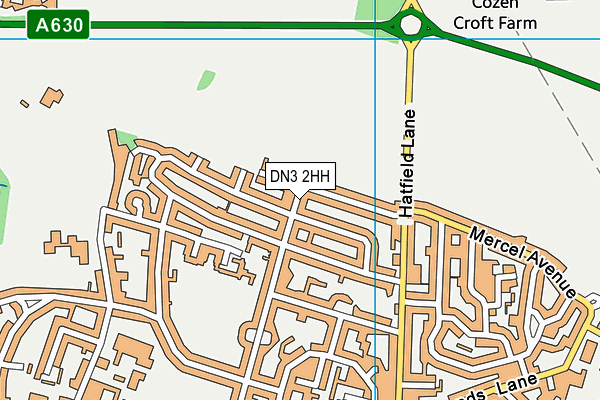 DN3 2HH map - OS VectorMap District (Ordnance Survey)