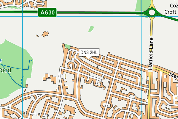 DN3 2HL map - OS VectorMap District (Ordnance Survey)