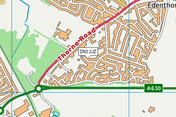 DN3 2JZ map - OS VectorMap District (Ordnance Survey)
